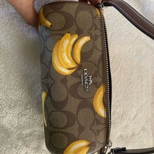 Coach Brown and Yellow Wristlet